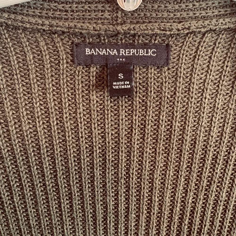 Banana republic, long dark green cotton cardigan - Picture 4 of 5